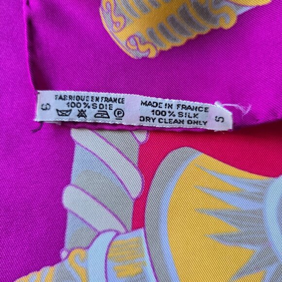 HERMES PARIS Carre 90 Etendards et Bonnieres Scarf 1984 Created By Annie Faivre - Picture 6 of 12